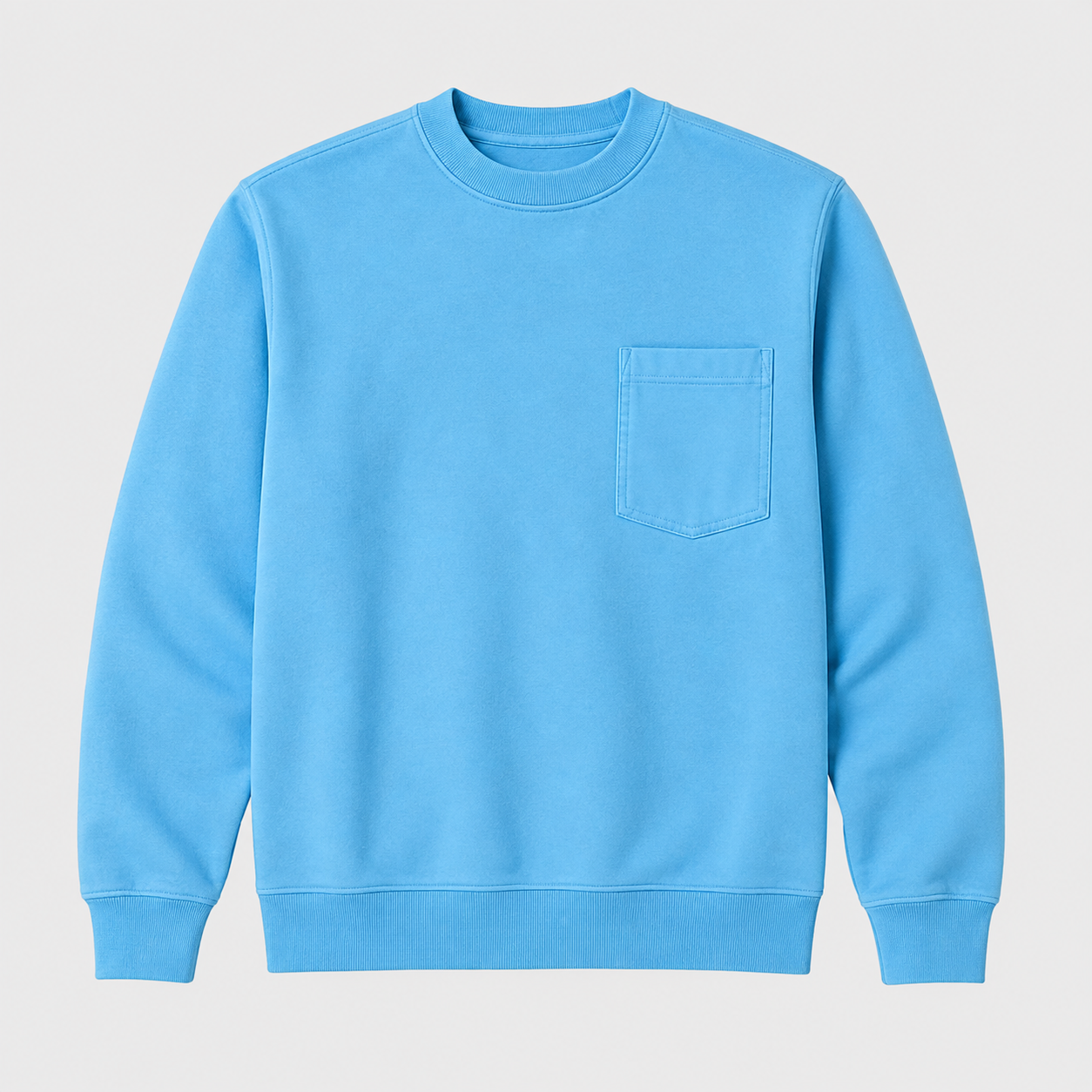 Vintage Washed Unisex Pocket Crewneck Sweatshirt
