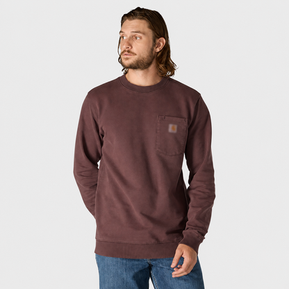 Vintage Washed Unisex Pocket Crewneck Sweatshirt
