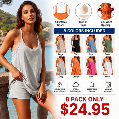 Lounge Dress with Built-In Shorts & Pockets
