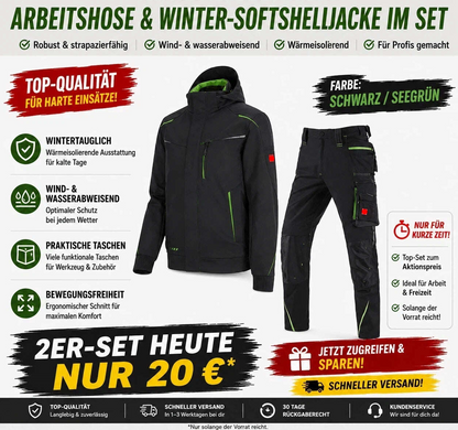 Letzter Verkaufstag-Offizieller Markenshop-Softshelljacke x Bundhose Set